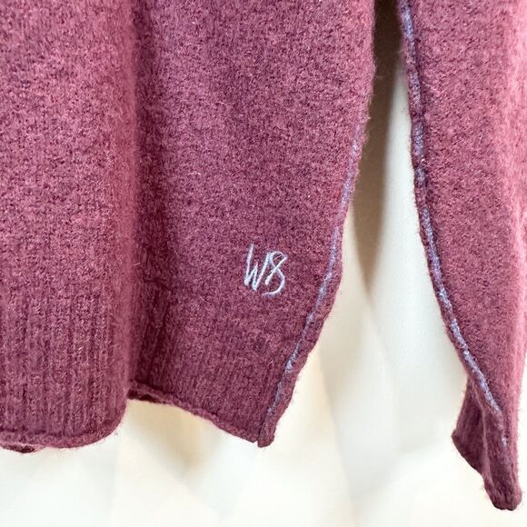 White Stuff Sweater Women's Large Red Burgundy Laundered Classics Lambs Wool - Picture 3 of 14